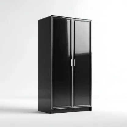 Armadio guardaroba - MDF - 90x50x190 cm - nero - moderno-Comfyilo