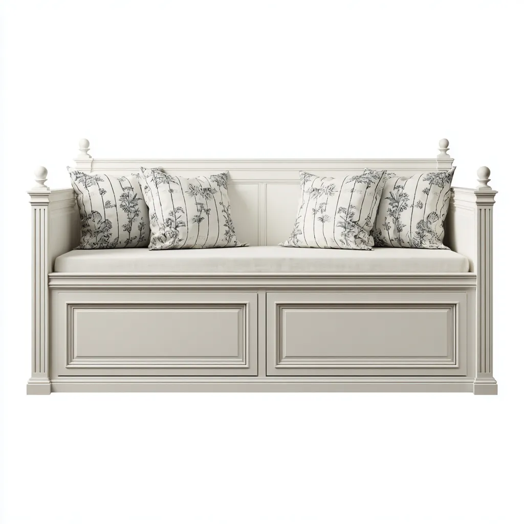 Divano letto - legno-tessuto - 212x90x108cm - bianco - stile classico-Comfyilo