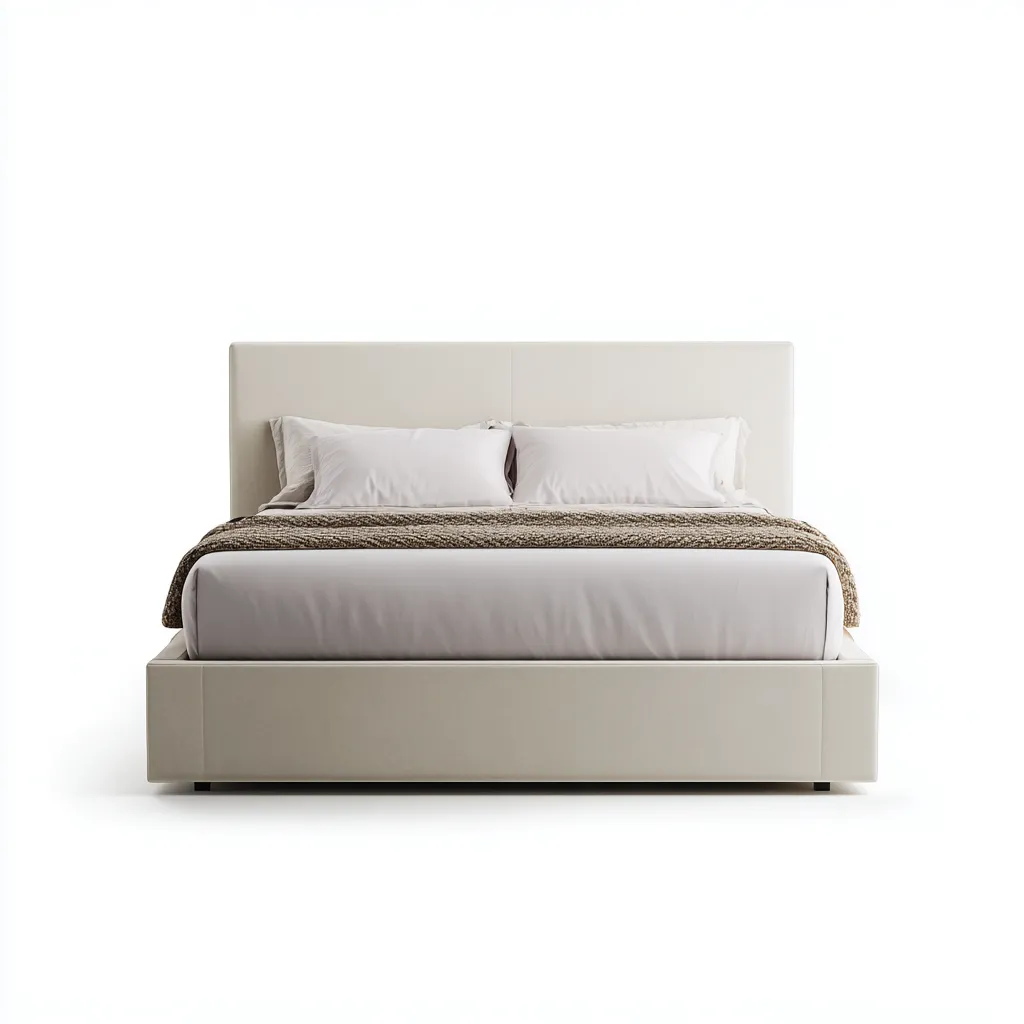 Letto matrimoniale - tessuto - 226x166x116cm - beige - stile moderno-Comfyilo