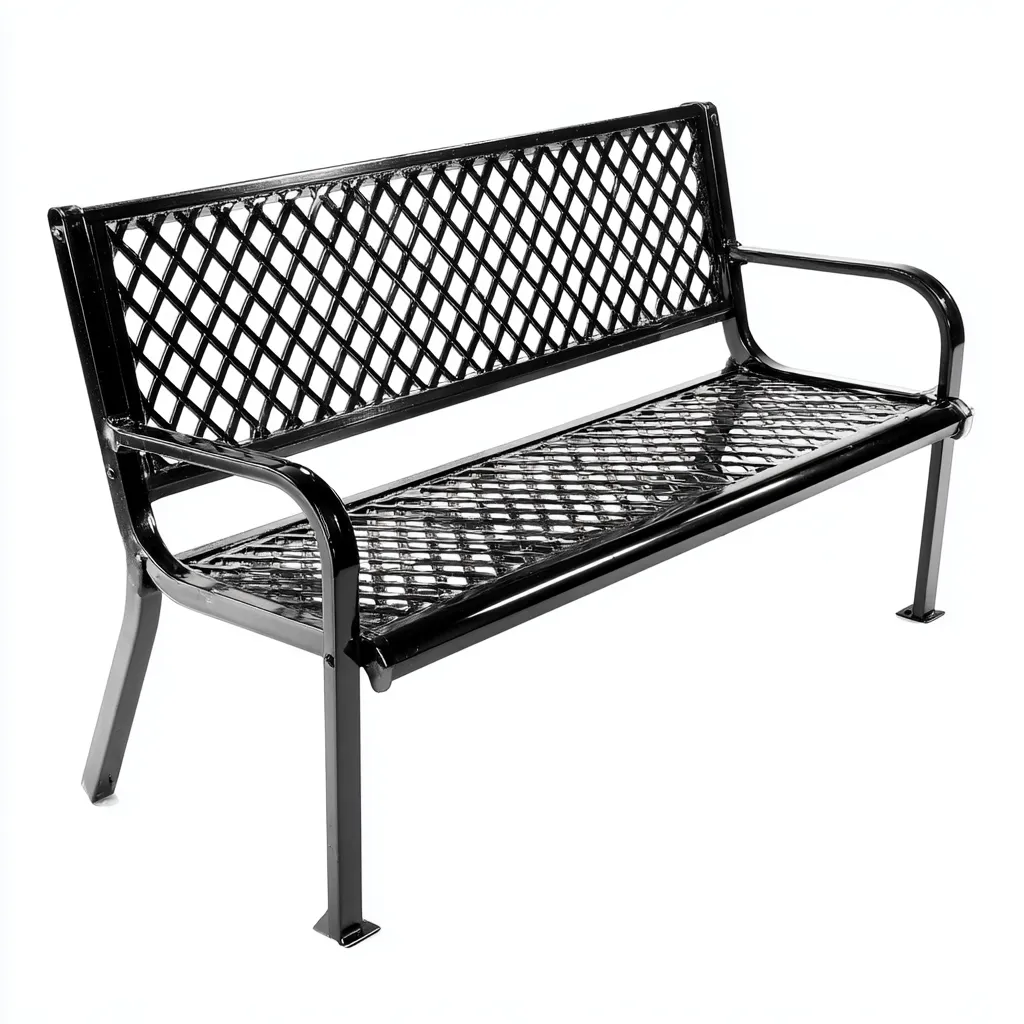 Panca da giardino - metallo - 155x63x88 cm - nero - stile moderno-Comfyilo