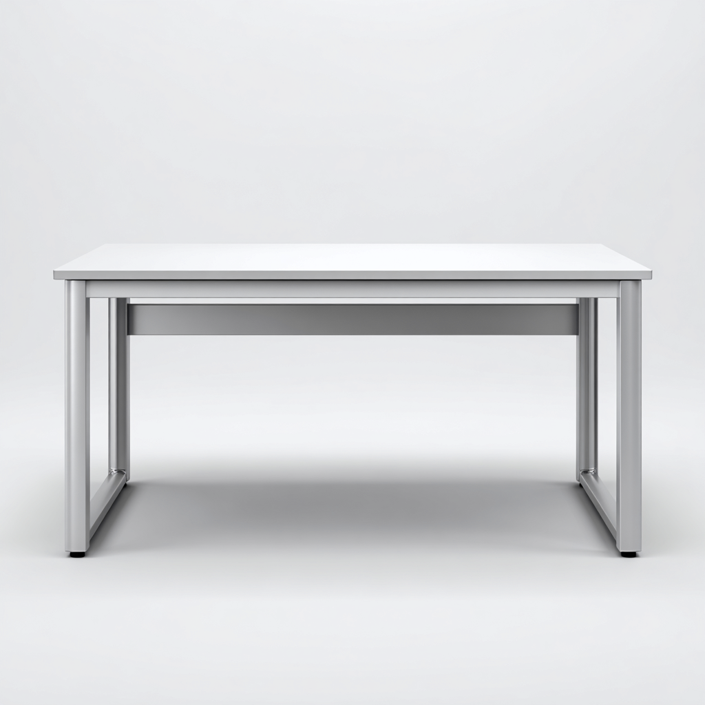 Scrivania-legno-metallo-162x78x74 cm-bianco-moderno-Comfyilo