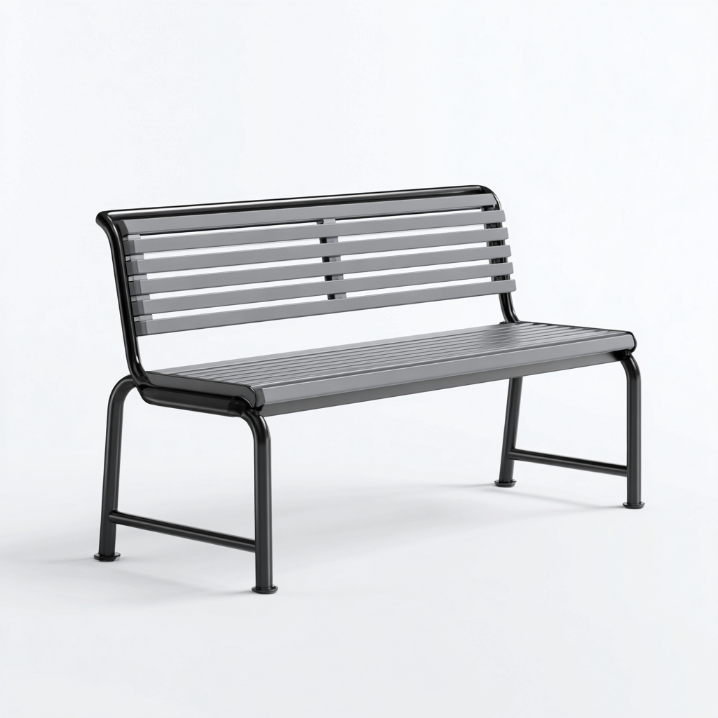 Panca da giardino - metallo - 150x60x84 cm - nero-grigio - stile moderno-Comfyilo