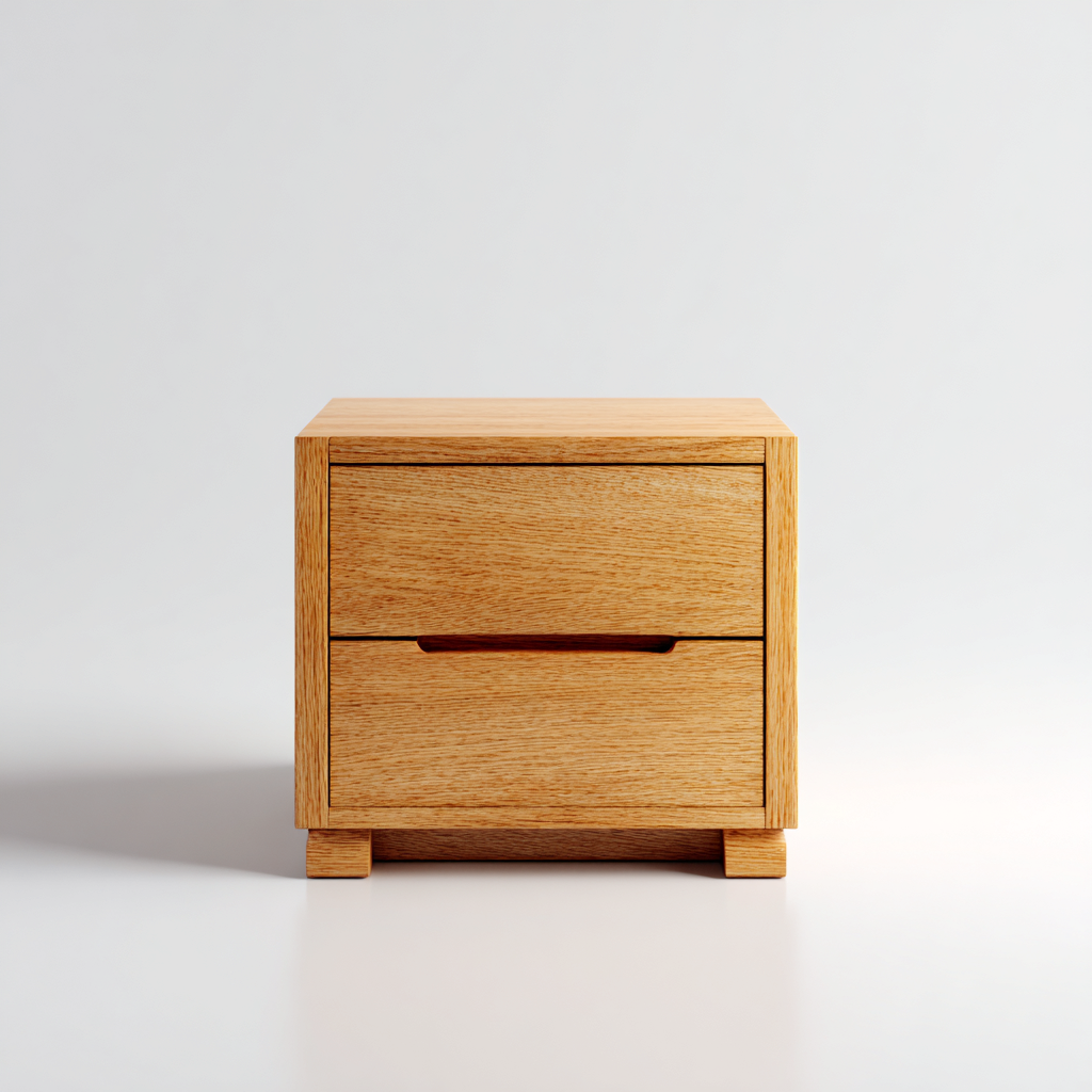 Comodino - legno - rovere - 50x40x45 cm - rovere naturale - design moderno-Comfyilo