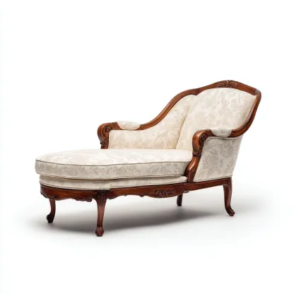 Chaise longue-tessuto-legno-201x90x98 cm-crema-design classico-Comfyilo