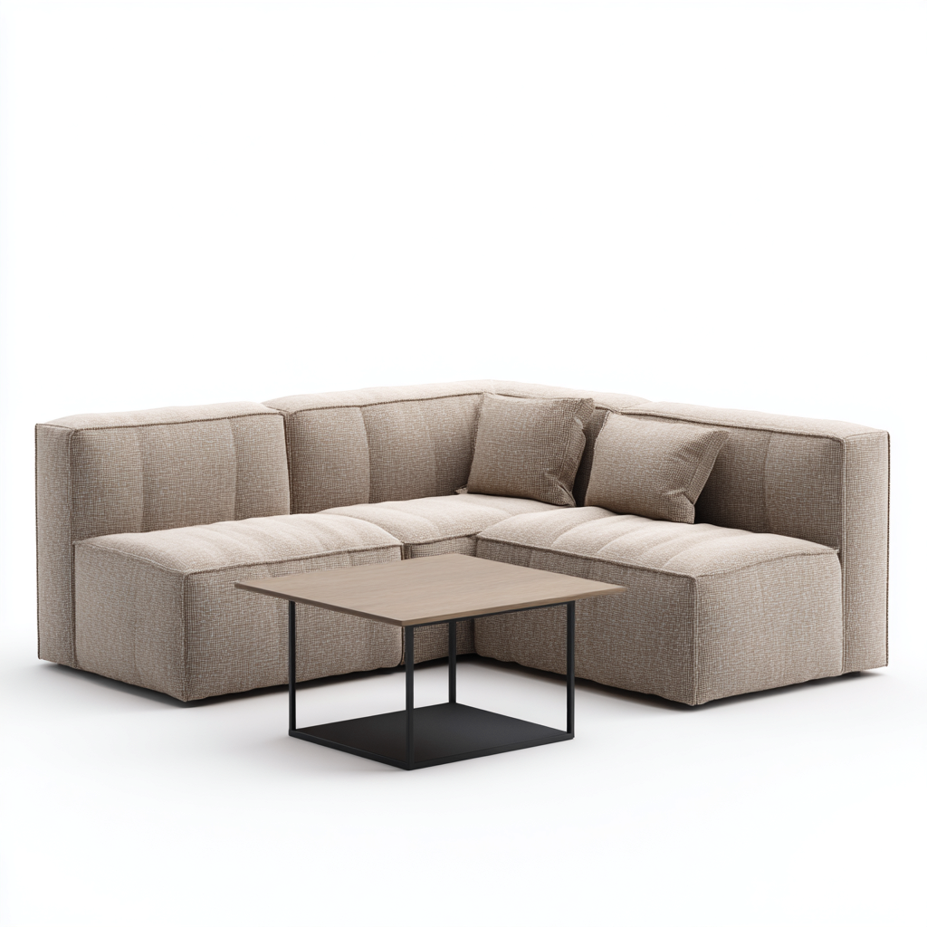 Divani modulari-tessuto-legno-metallo-260x180x78 cm-beige-design moderno-Comfyilo