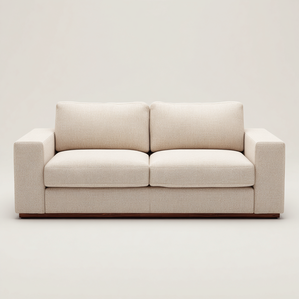 Divano a due posti - tessuto-legno - 188x90x82cm - beige - design moderno-Comfyilo