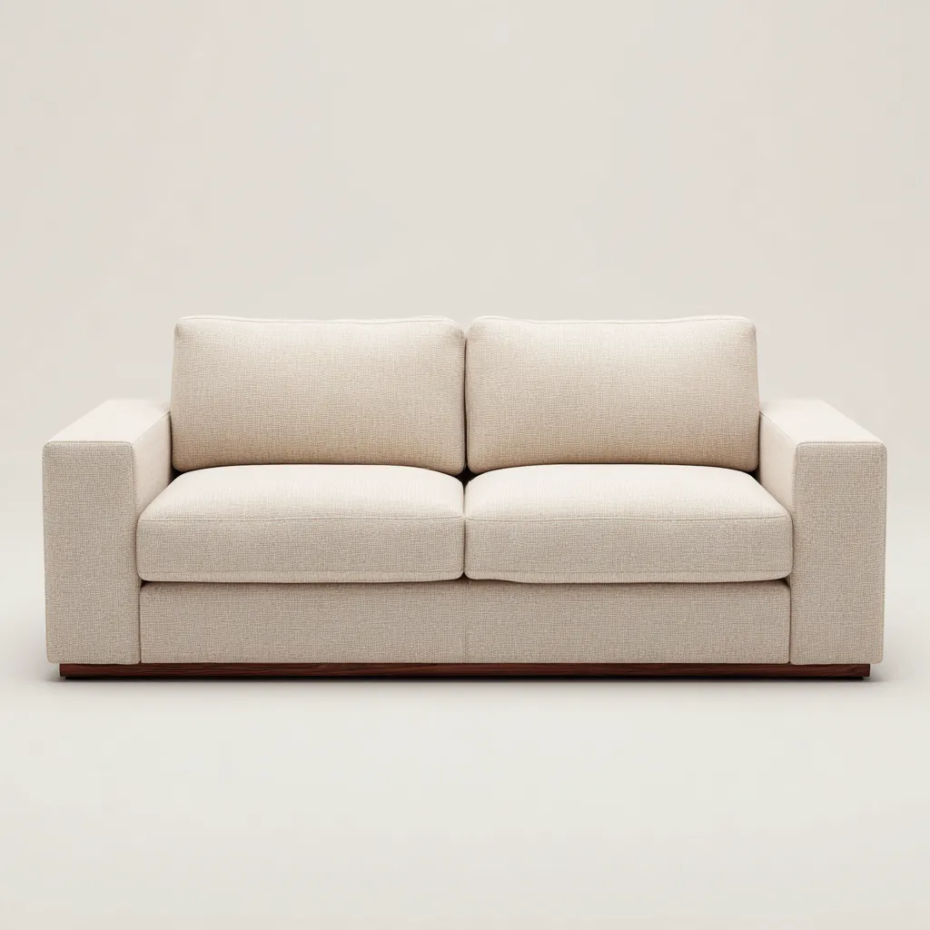 Divano a due posti - tessuto-legno - 188x90x82cm - beige - design moderno-Comfyilo