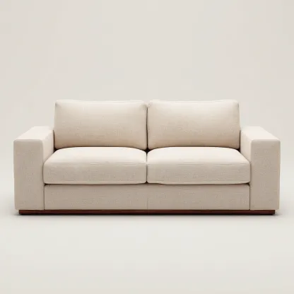 Divano a due posti - tessuto-legno - 188x90x82cm - beige - design moderno-Comfyilo