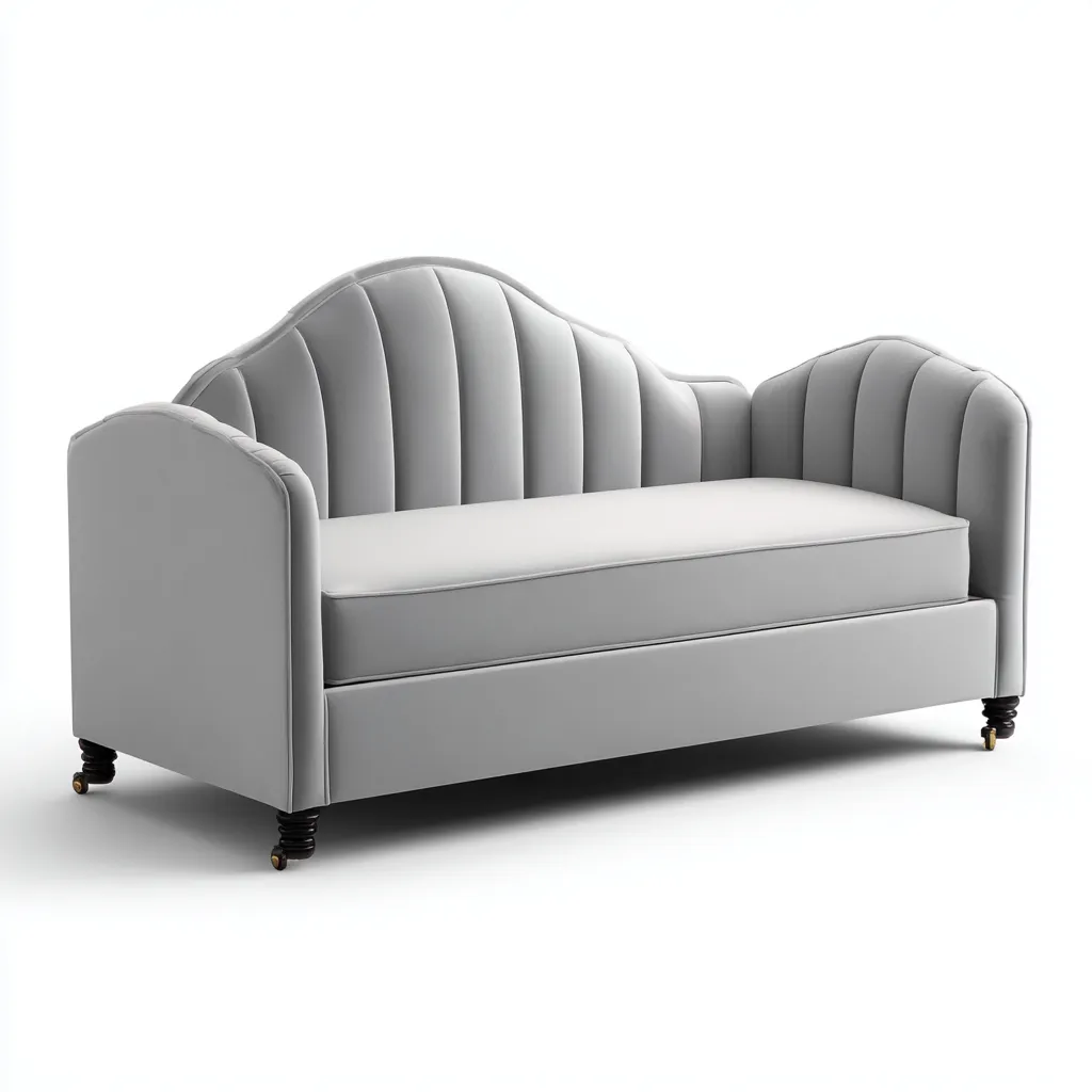 Divano letto - tessuto - 210x90x95cm - grigio - stile classico-Comfyilo