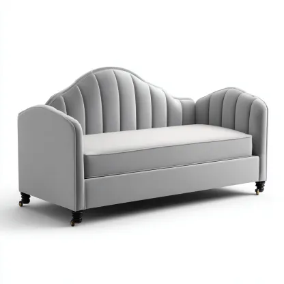 Divano letto - tessuto - 210x90x95cm - grigio - stile classico-Comfyilo