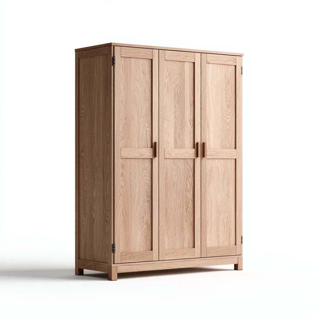 Armadio guardaroba - legno - 140x58x205 cm - rovere chiaro - naturale-Comfyilo