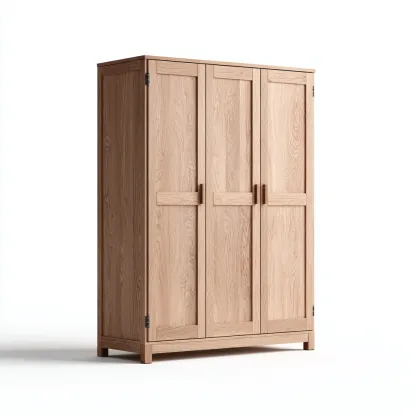 Armadio guardaroba - legno - 140x58x205 cm - rovere chiaro - naturale-Comfyilo