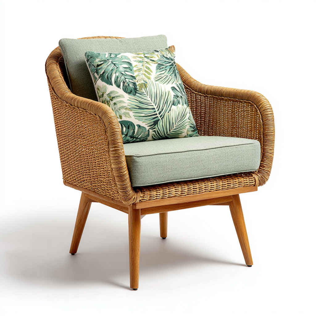 Poltrona da giardino-rattan-legno-74x70x85 cm-naturale-design moderno-Comfyilo