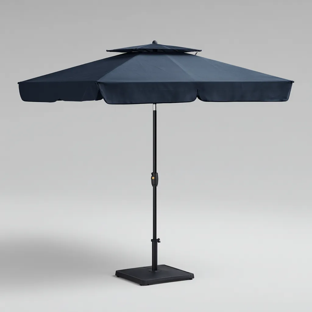 Ombrellone da giardino - poliestere-acciaio - 250x250x255 cm - blu scuro - design moderno-Comfyilo