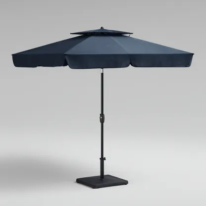 Ombrellone da giardino - poliestere-acciaio - 250x250x255 cm - blu scuro - design moderno-Comfyilo