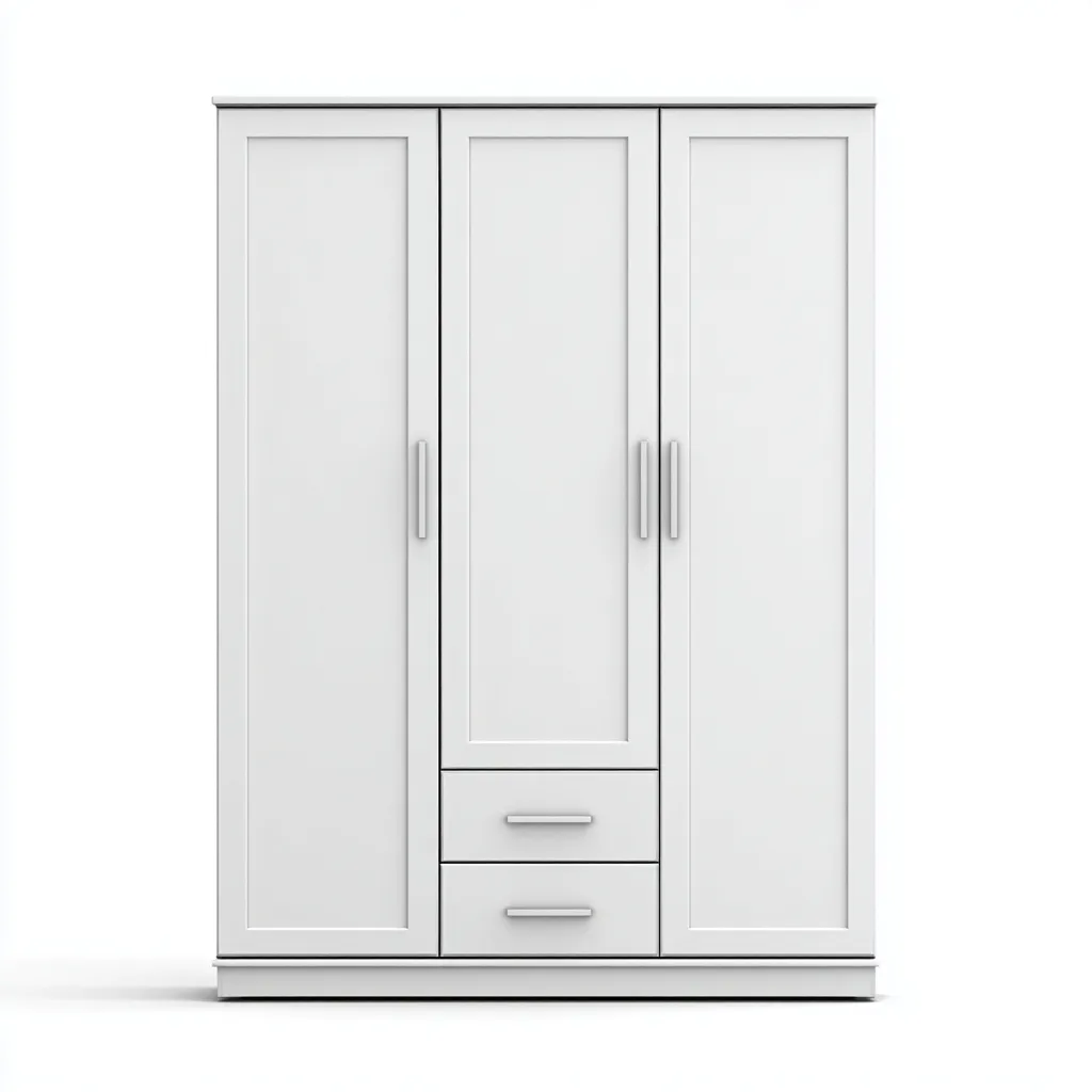 Armadio guardaroba - MDF - 150x58x200 cm - bianco - moderno-Comfyilo