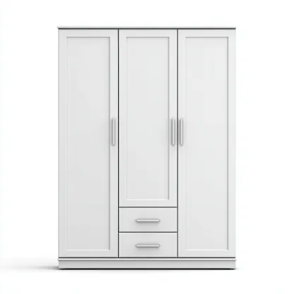 Armadio guardaroba - MDF - 150x58x200 cm - bianco - moderno-Comfyilo