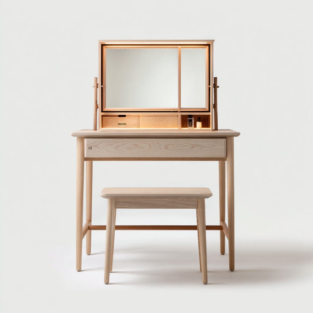 Toeletta-legno massello-pannelli rivestiti-92x46x134cm-rovere chiaro-moderno-Comfyilo