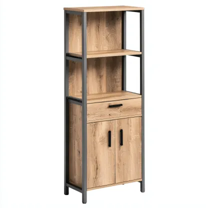 Mobile bagno-legno-metallo-43x32x168 cm-rovere-nordico-Comfyilo