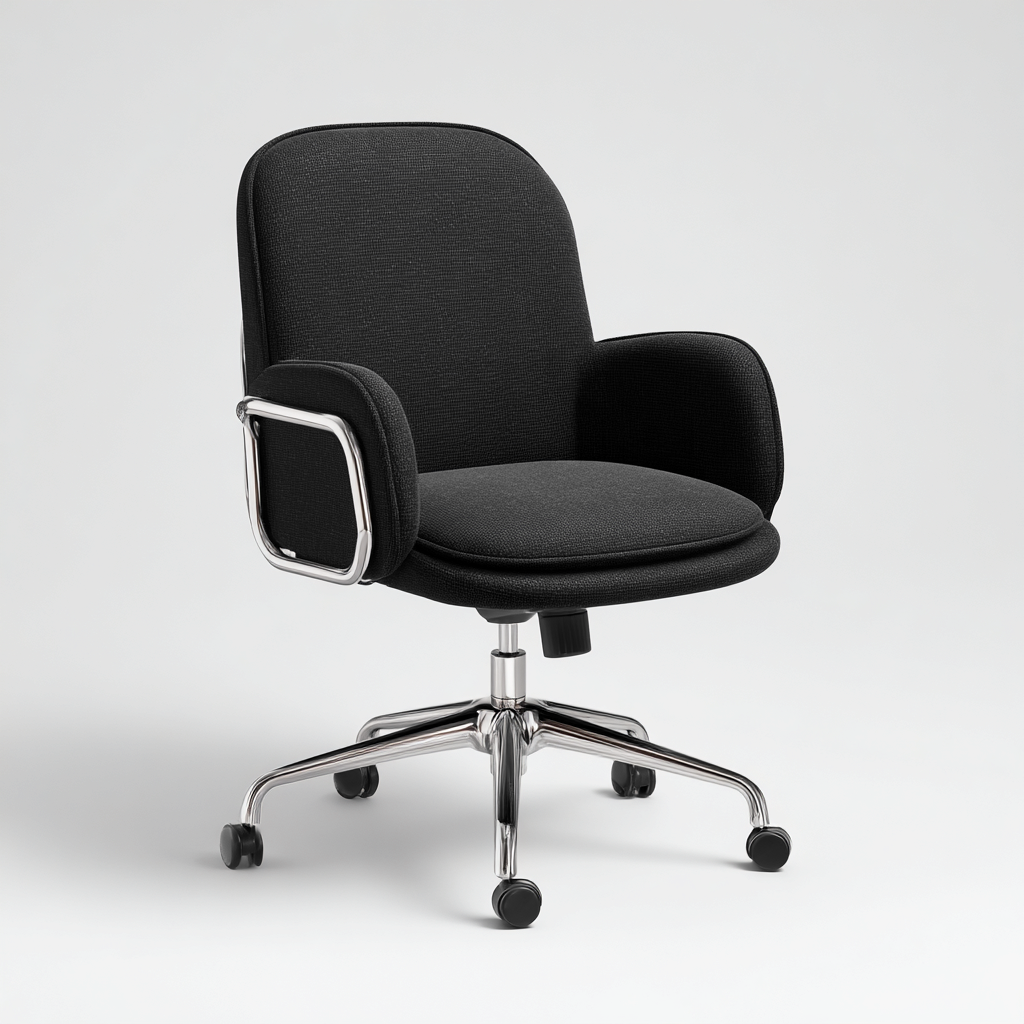 Sedia da ufficio-tessuto-metallo-67x65x95 cm-nero-design moderno-Comfyilo