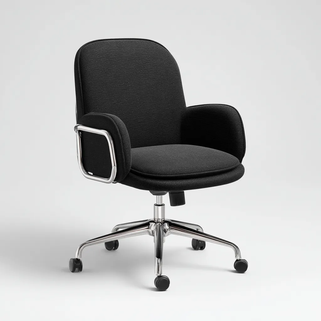 Sedia da ufficio-tessuto-metallo-67x65x95 cm-nero-design moderno-Comfyilo