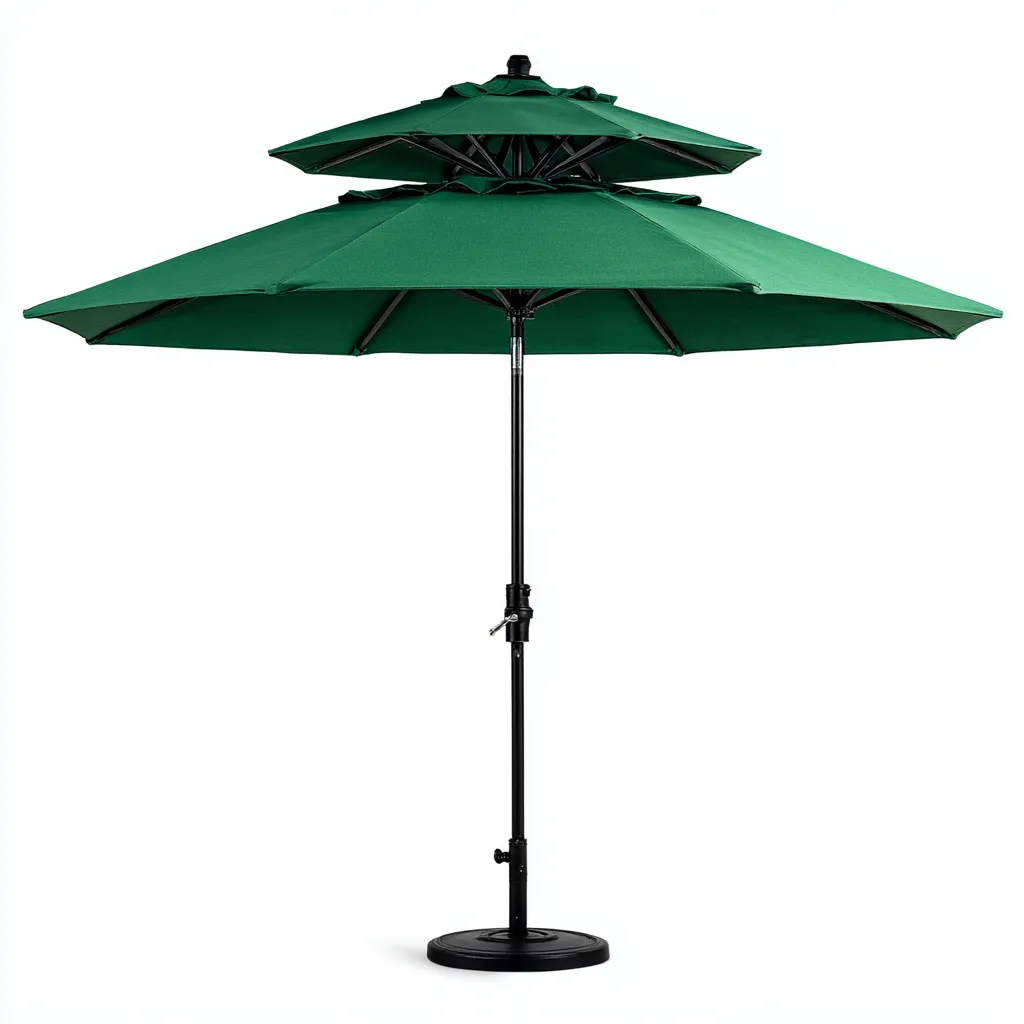 Ombrellone da giardino - poliestere-acciaio - 300x300x260 cm - verde - doppio tettuccio ventilato-Comfyilo