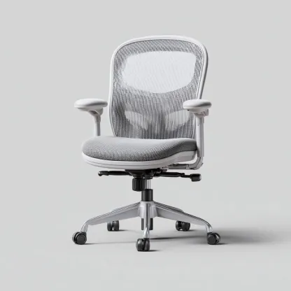 Sedia da ufficio-rete-tessuto-metallo-68x67x108 cm-grigio-bianco-design moderno-Comfyilo