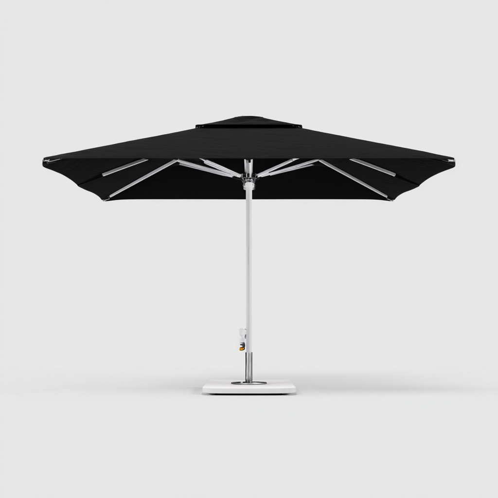 Ombrellone da giardino - poliestere-alluminio - 300x300x250 cm - nero - design moderno-Comfyilo