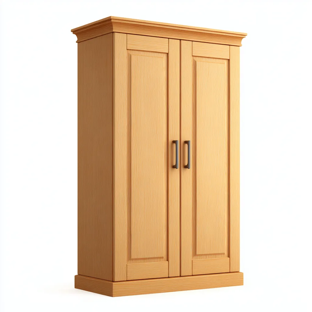 Armadio guardaroba - legno - 110x58x205 cm - legno chiaro - classico-Comfyilo