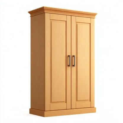 Armadio guardaroba - legno - 110x58x205 cm - legno chiaro - classico-Comfyilo