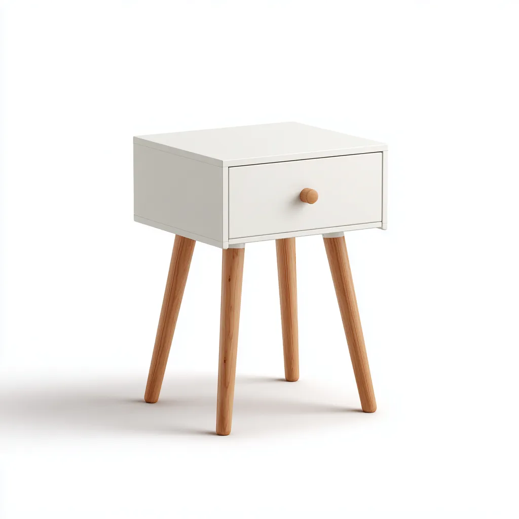 Comodino - MDF - legno di pino - 40x35x55 cm - bianco-pino naturale - design moderno-Comfyilo