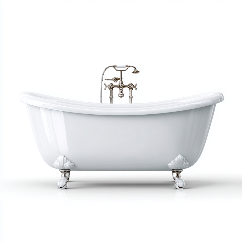 Vasca da bagno-ghisa-smalto-169x74x78 cm-bianco-design classico-Comfyilo