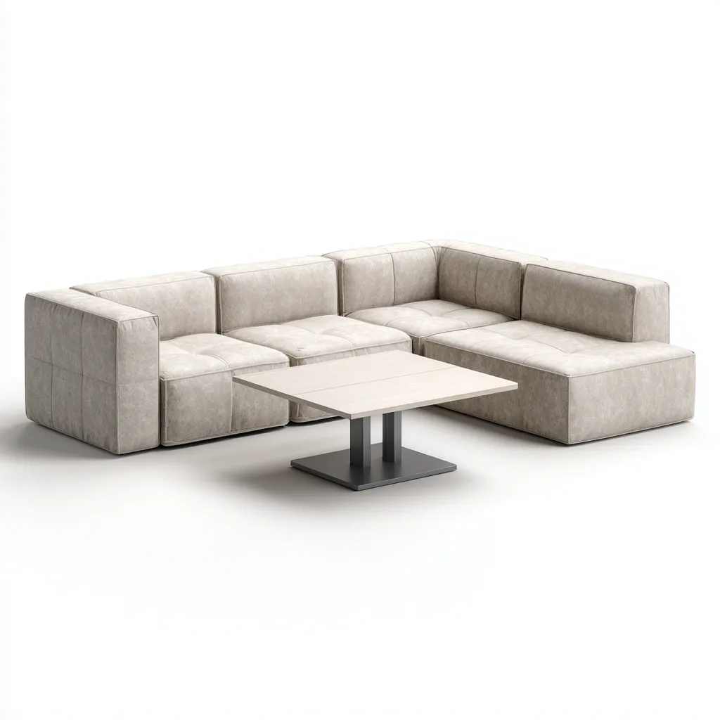 Divani modulari-pelle-metallo-298x186x80 cm-beige-design moderno-Comfyilo
