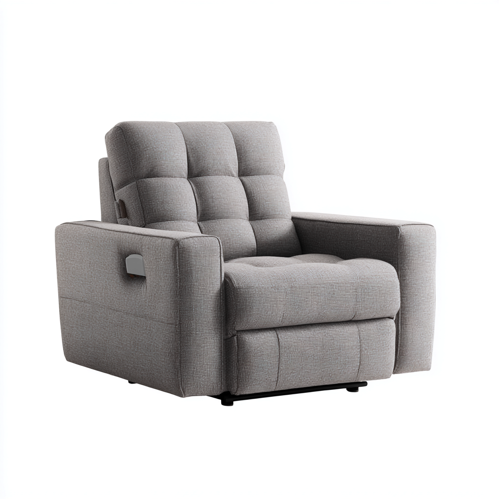 Poltrona reclinabile - tessuto imbottito - 95x90x105 cm - grigio - design moderno-Comfyilo