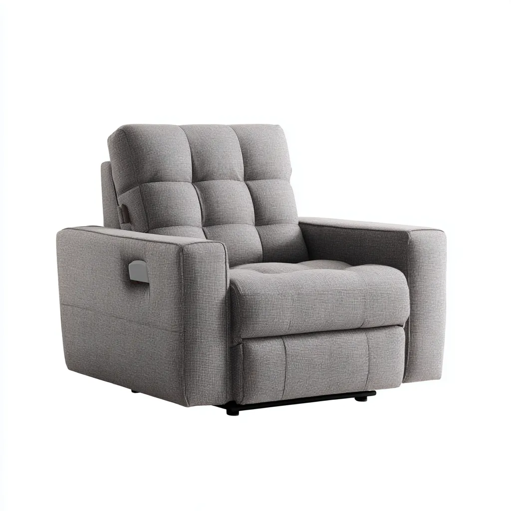 Poltrona reclinabile - tessuto imbottito - 95x90x105 cm - grigio - design moderno-Comfyilo