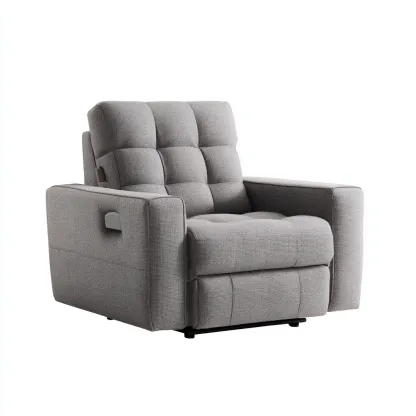 Poltrona reclinabile - tessuto imbottito - 95x90x105 cm - grigio - design moderno-Comfyilo