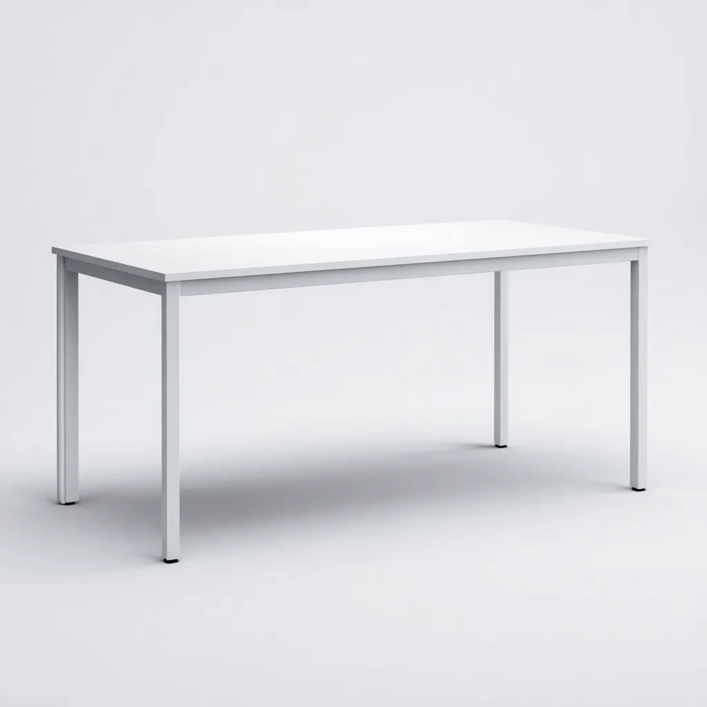 Scrivania-legno-metallo-160x76x74 cm-bianco-moderno-Comfyilo