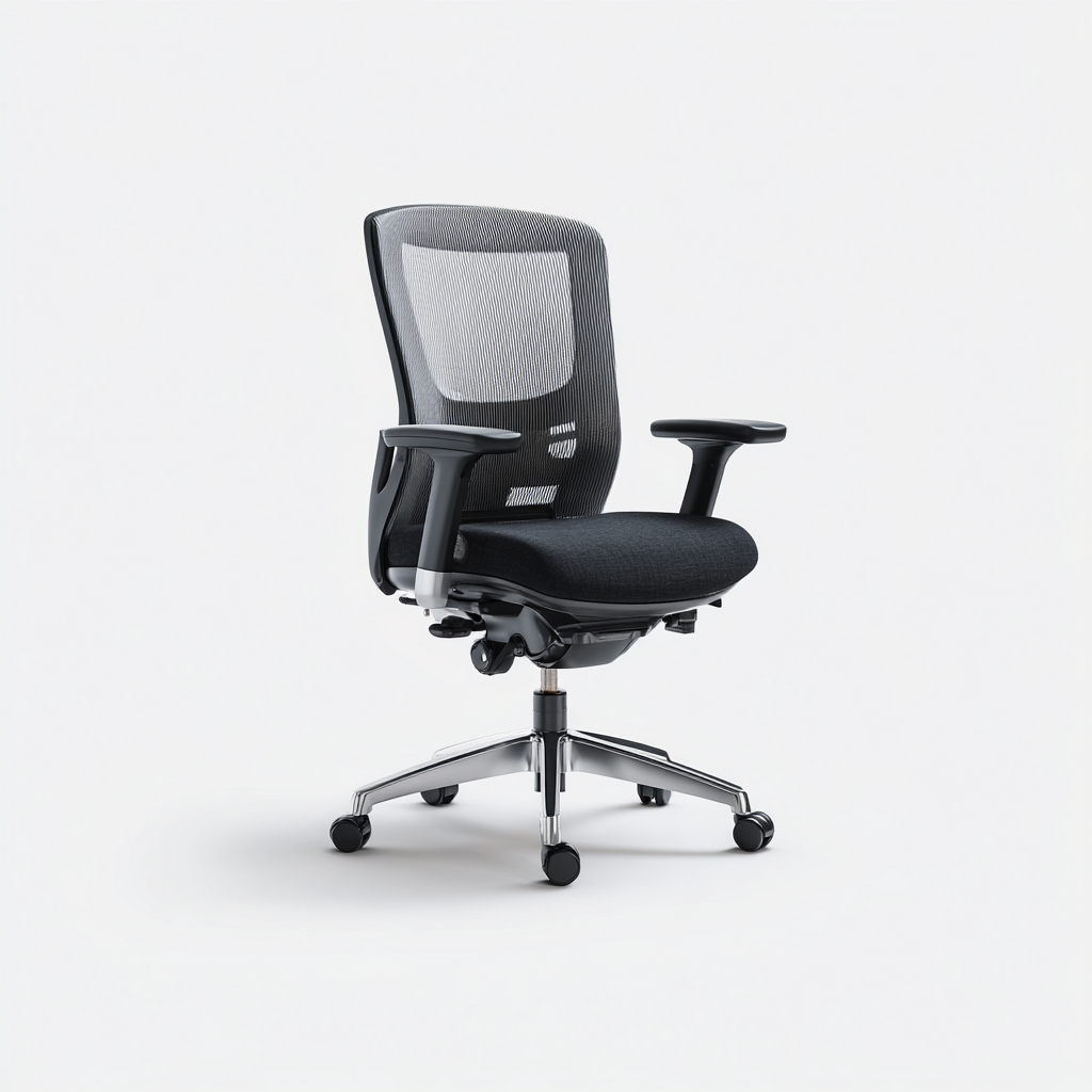 Sedia da ufficio-rete-tessuto-metallo-70x67x112 cm-nero-grigio-design moderno-Comfyilo