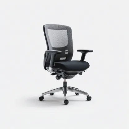 Sedia da ufficio-rete-tessuto-metallo-70x67x112 cm-nero-grigio-design moderno-Comfyilo