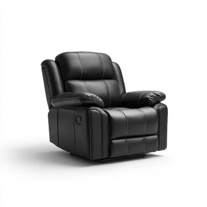 Poltrona reclinabile - pelle sintetica - 92x90x104 cm - nero - design ergonomico-Comfyilo