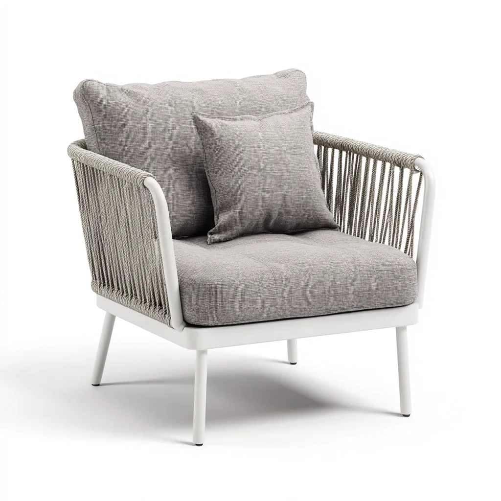 Poltrona da giardino-metallo-corda-78x76x82 cm-grigio-design moderno-Comfyilo