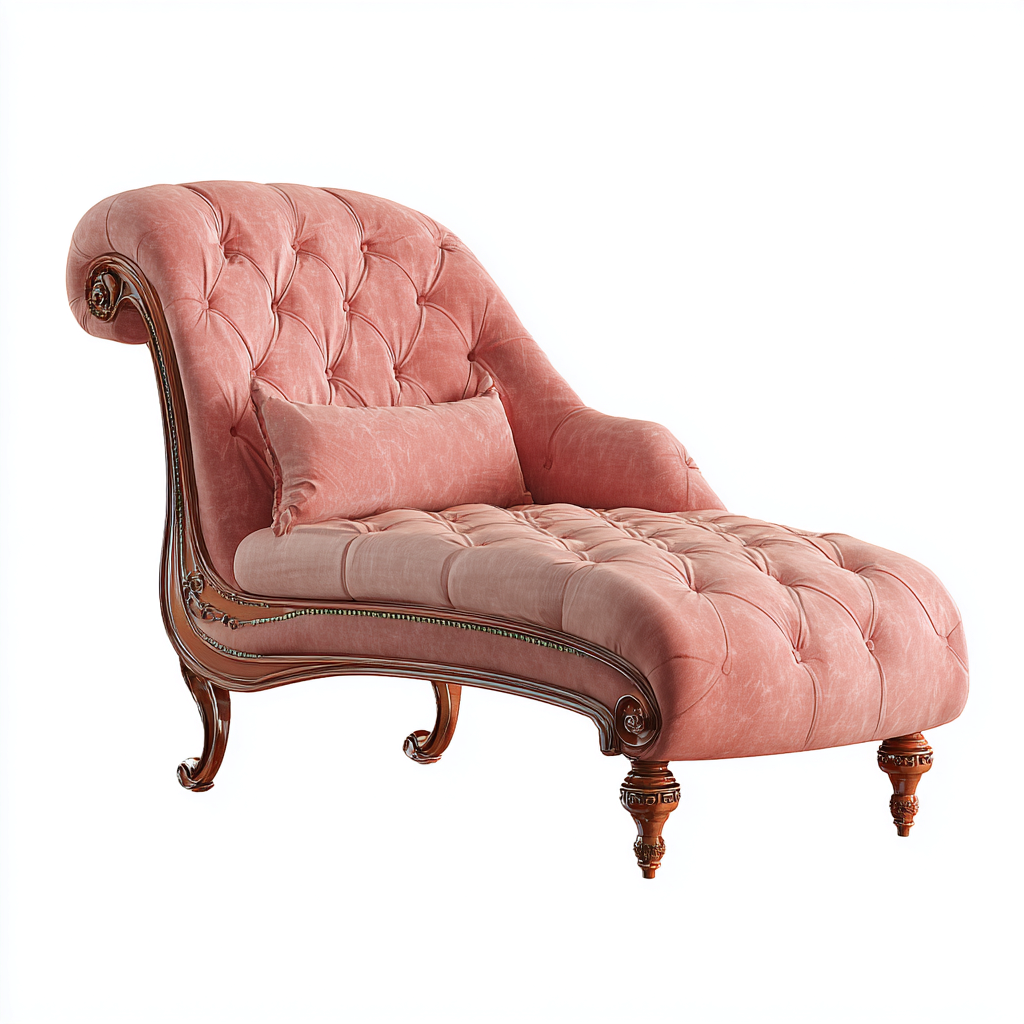 Chaise longue-velluto-legno-182x78x96 cm-rosa-design classico-Comfyilo