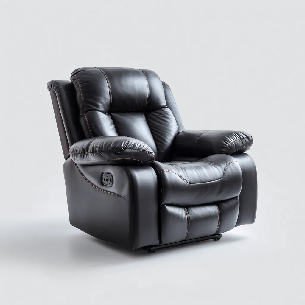 Poltrona reclinabile - pelle sintetica - 94x92x106 cm - nero - design ergonomico-Comfyilo