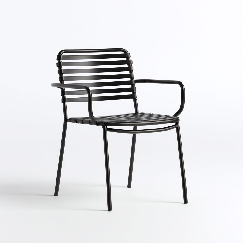 Poltrona da giardino-metallo-54x57x83 cm-nero-design moderno-Comfyilo