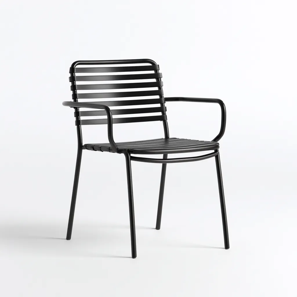 Poltrona da giardino-metallo-54x57x83 cm-nero-design moderno-Comfyilo