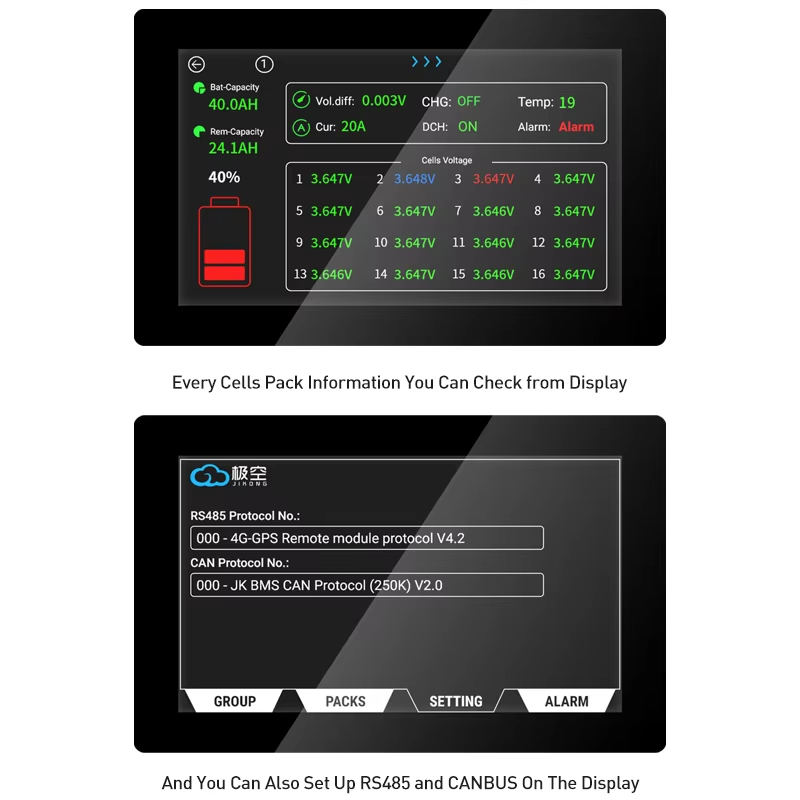 JK BMS LCD Display for ESS BMS