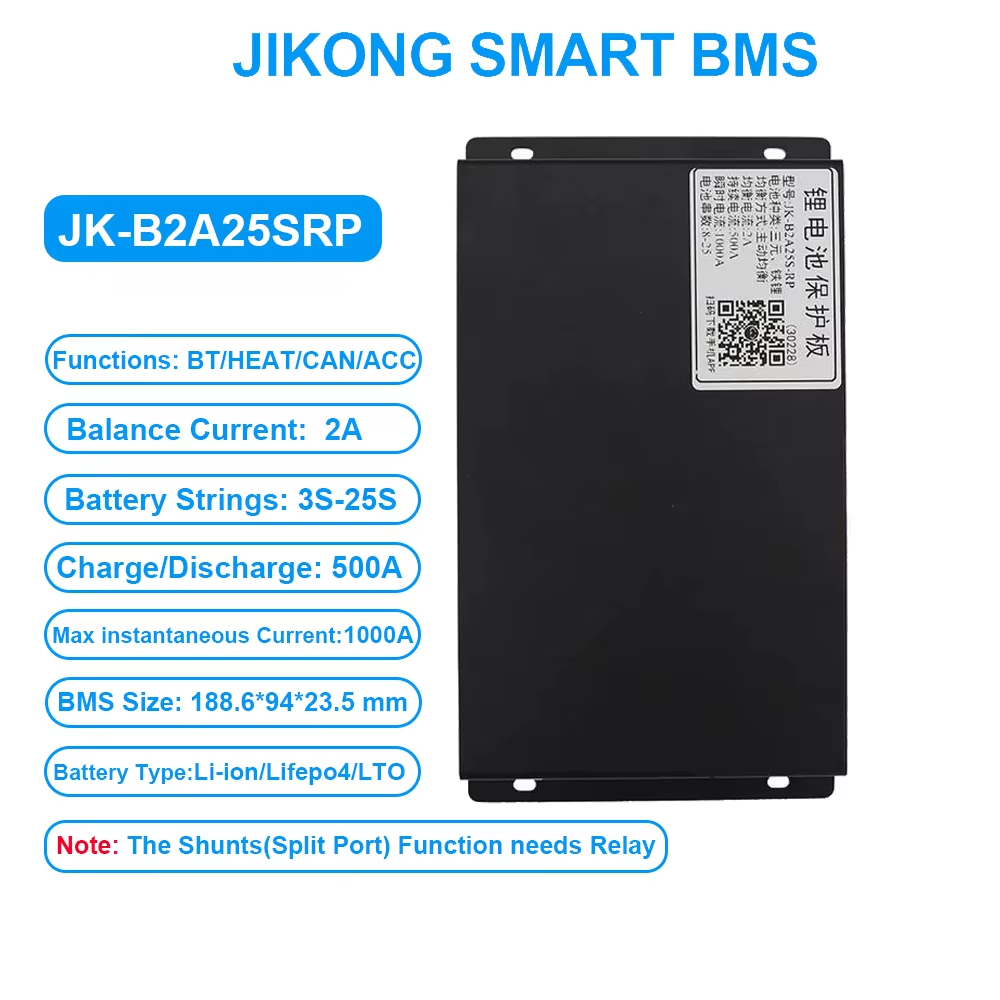 JK BMS 25S Smart Relays Active BMS 2A Balance Current with Current Shunt