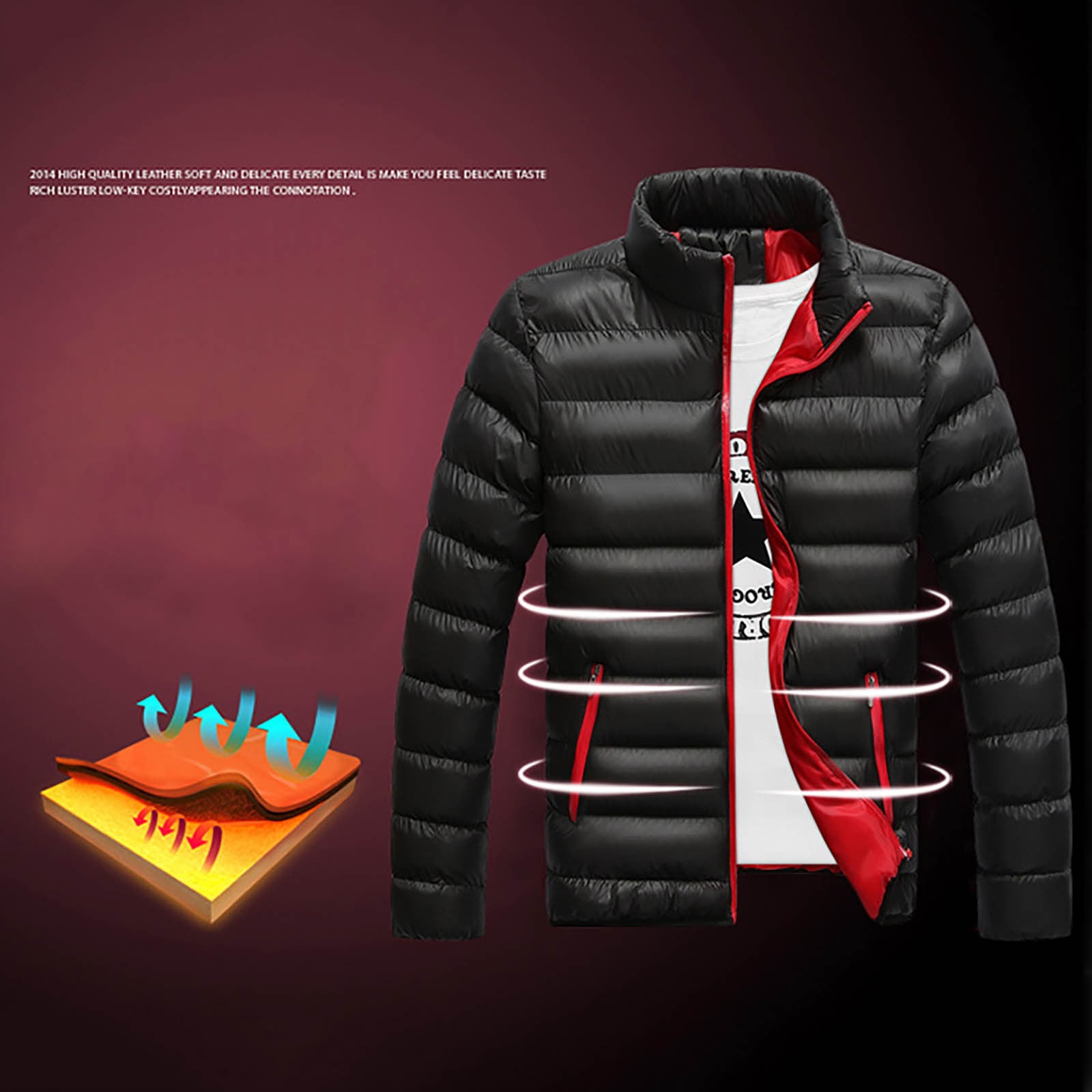 Abrigo de Invierno Grueso de Talla Grande para Hombre