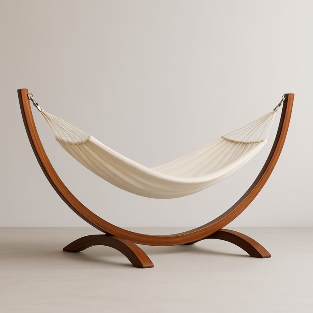 Amaca con Struttura in Legno e Tessuto Crema