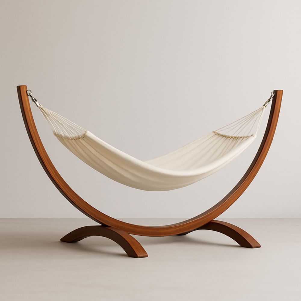 Amaca con Struttura in Legno e Tessuto Crema